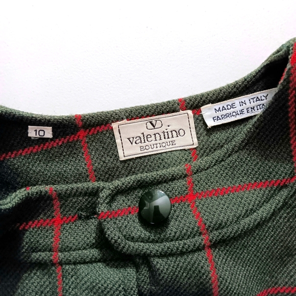 VTG Valentino Boutique! Wool knit houndstooth midi w structured shoulders. Sz 10 - Picture 13 of 16